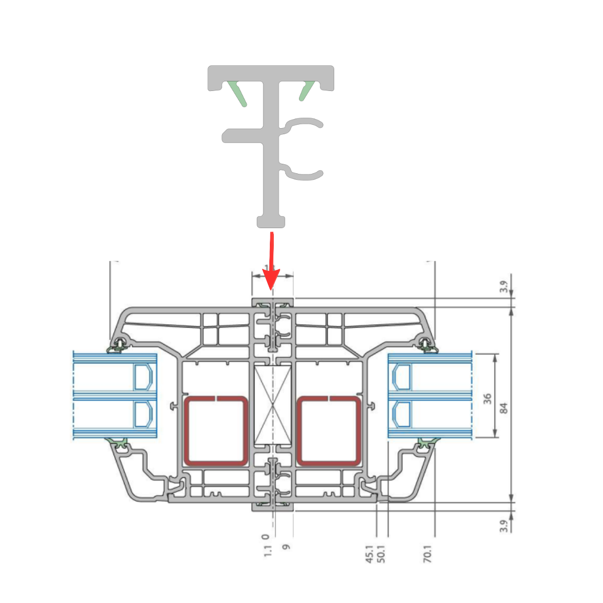 Łącznik okienny - KP